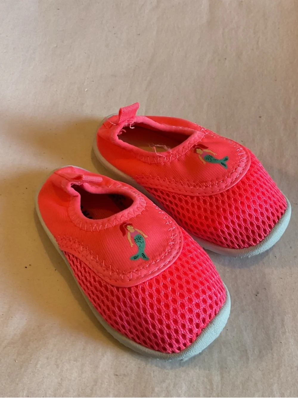 Kids Water Shoes in Bright Pink with Mermaid Accent